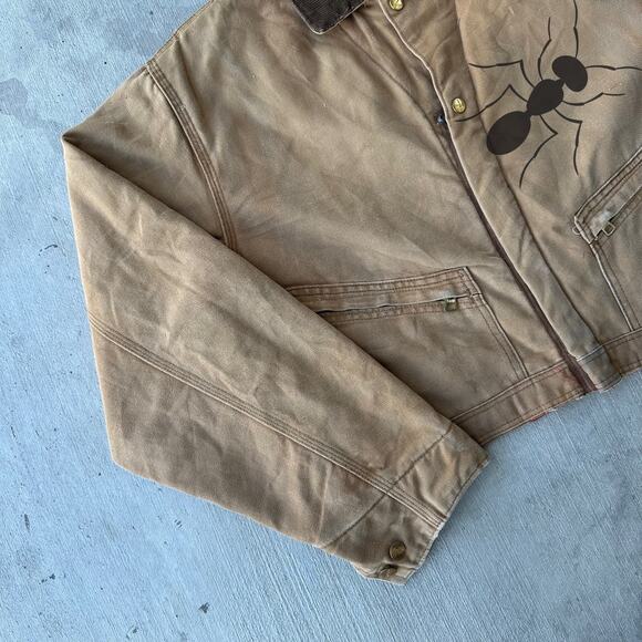 Vintage Y2K Carhartt brown cropped Detroit style work wear jacket - Picture 2 of 8